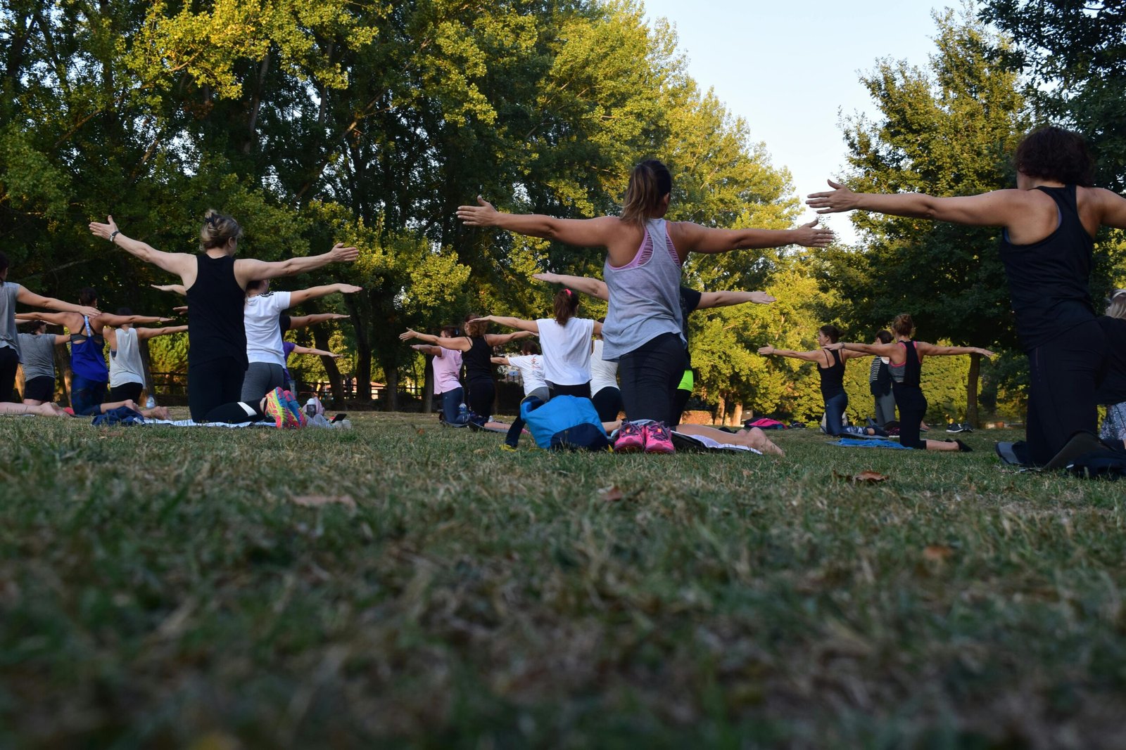 outdoors yoga class